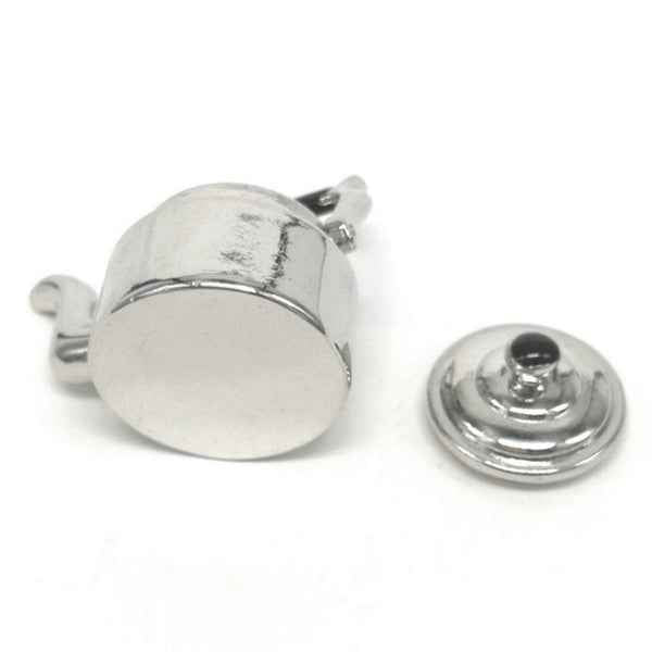 Dollhouse Miniature Metal Tea Kettle Pot Classic Pretend Play Furniture Toys for Kitchen Accessory, Metal Tea Kettle