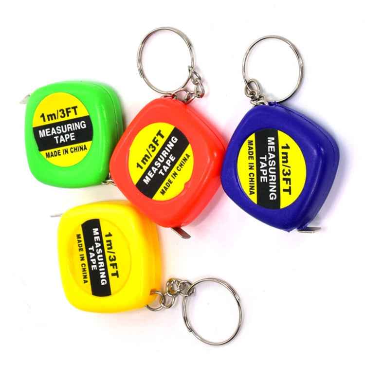4 PCS Portable Easy to Retract Square Small Tape Measure Key Ring Pendant, Key Ring Pendant