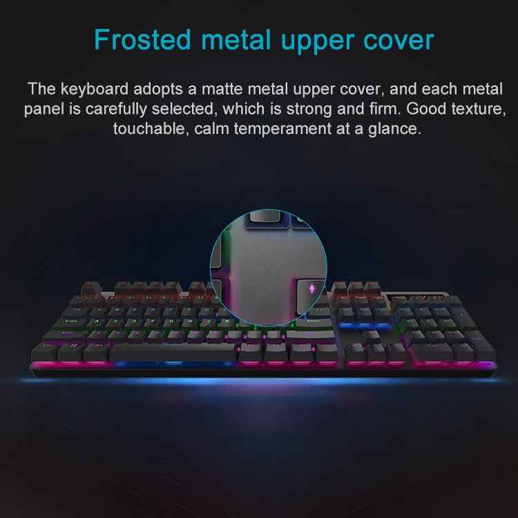 Rapoo V500 PRO Mixed Light 104 Keys Desktop Laptop Computer Game Esports Office Home Typing Wired Mechanical Keyboard, Black Shaft, Green Shaft, Tea Shaft, Red Shaft
