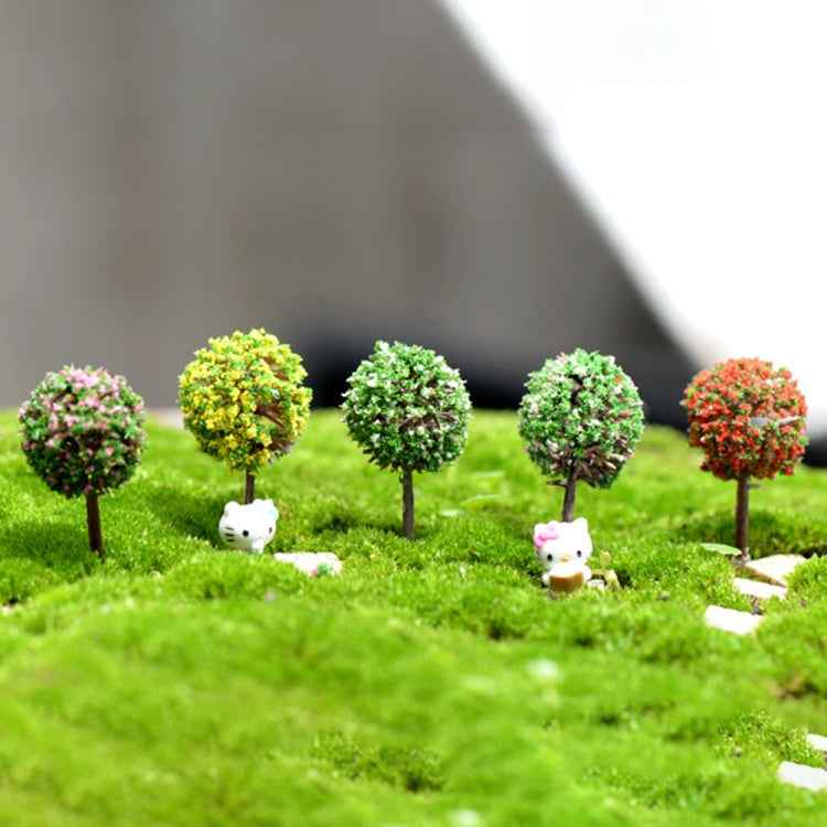 3 PCS Artificial Tree Miniature Garden Home Decoration, Random Color Delivery