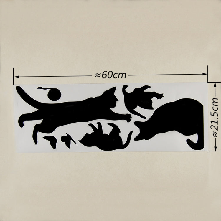 Cat Playing Butterfly Wall Sticker Detachable Decorative Applique Bedroom Kitchen Decoration