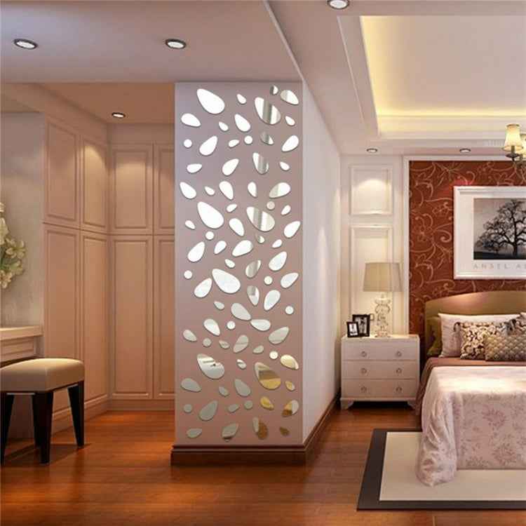 12 PCS/S 3D Mirror Removable Wall Sticker For Living Room Bedroom TV Background Mirror Mural Wall Decor