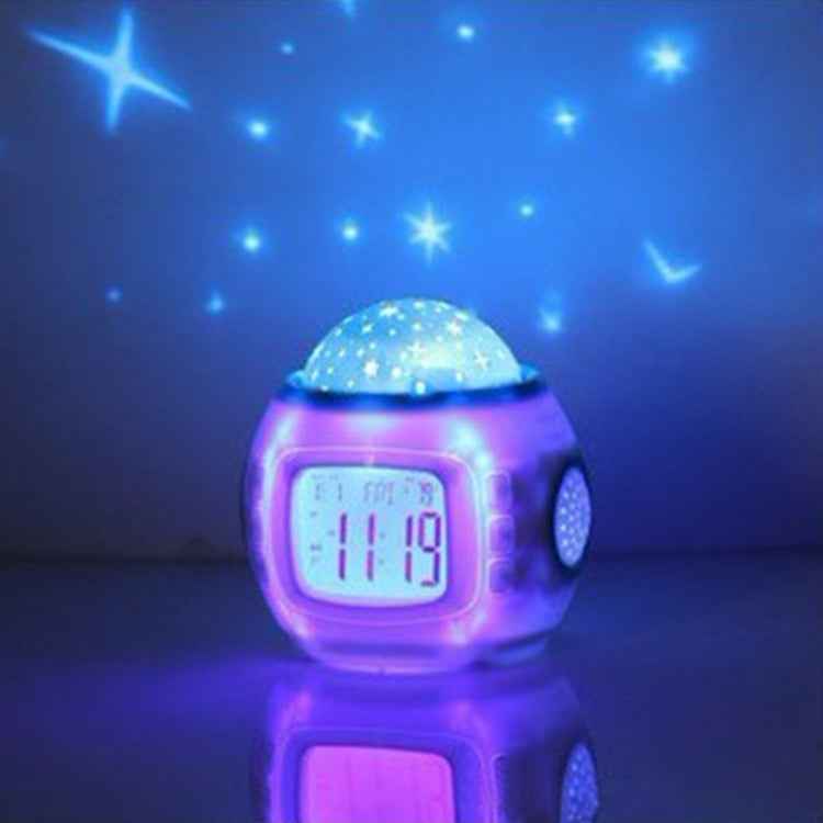 Simple Student Music Calendar Alarm Clock Creative Colorful Decompression Electronic Clock Star Projection Clock