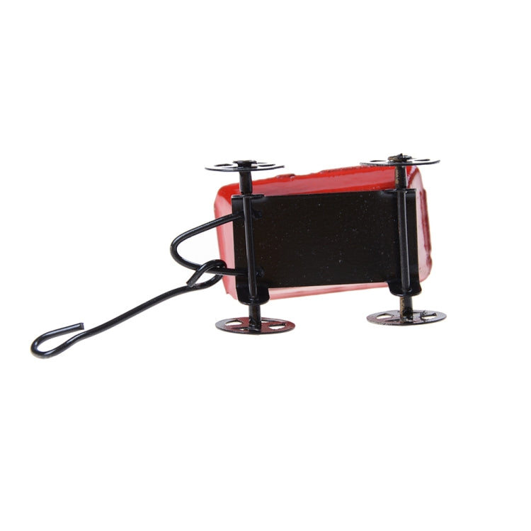 1:12 Mini Cute Dollhouse Miniature Metal Red Small Pulling Cart Garden Furniture Accessorie Toy For Home Decor Gift, Red Small Pulling Cart