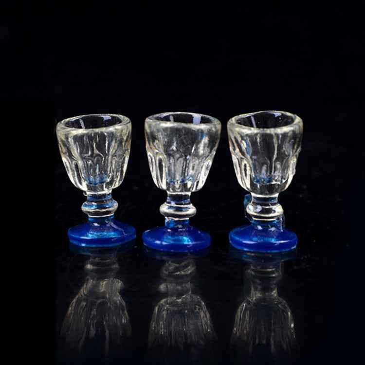 3 PCS Mini Transparent Goblet Glasses Beer Mug Doll House Model Accessories, Glasses Beer