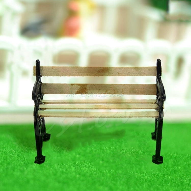 3 PCS Doll House Miniature Garden Furniture Wooden Bench Child Role Playing Toy, 3 PCS Wooden Bench