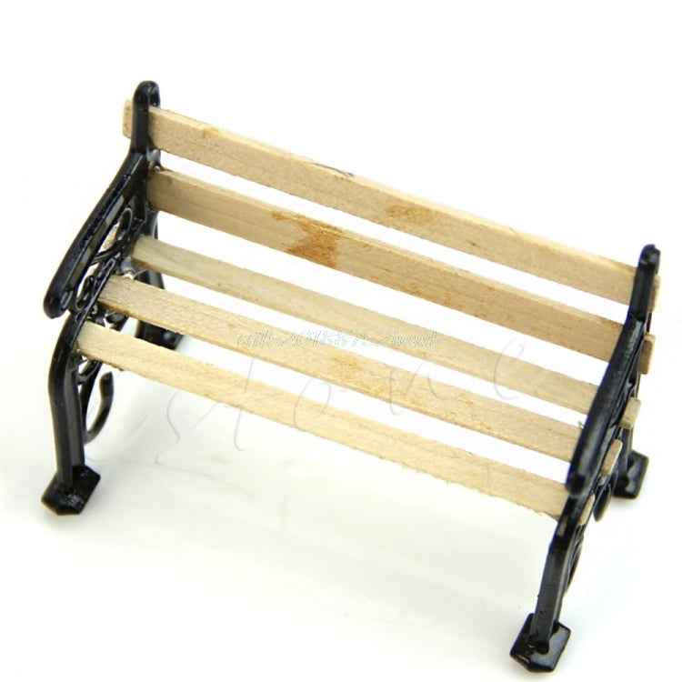 3 PCS Doll House Miniature Garden Furniture Wooden Bench Child Role Playing Toy