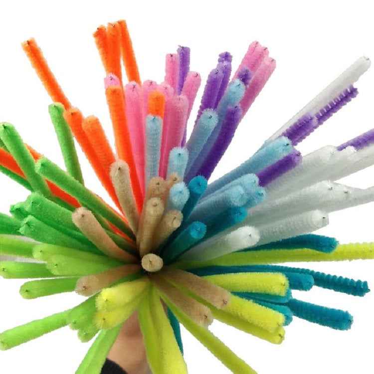 100 PCS Plush Stick Children Educational Toys Handmade Materials, Random Color Delivery