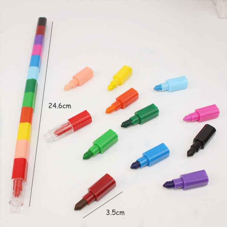 6pcs Creative Building Blocks Crayons Children 12 Colors Drawing Educational Toys