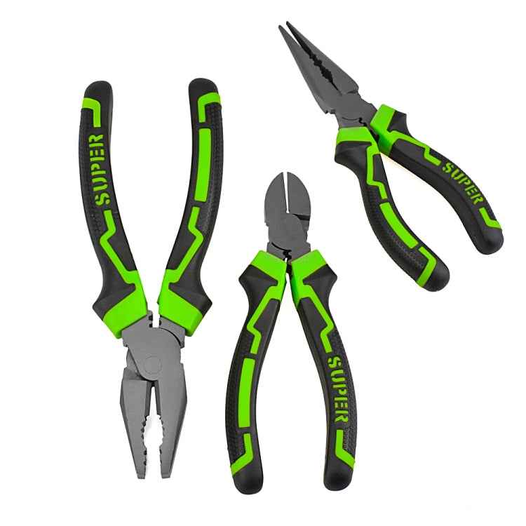 Industrial Grade Multi-function Wire Tip Oblique Pliers, Long Nose Pliers 6 Inch, Diagonal Pliers 6 Inch, Wire Cutter 8 Inch
