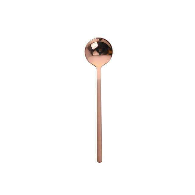 Mini Accessories Coffee Spoon Kitchen Dessertspoon Dining Round Shape Coffee Stainless Steel Home, 13cm, 15cm, 17cm
