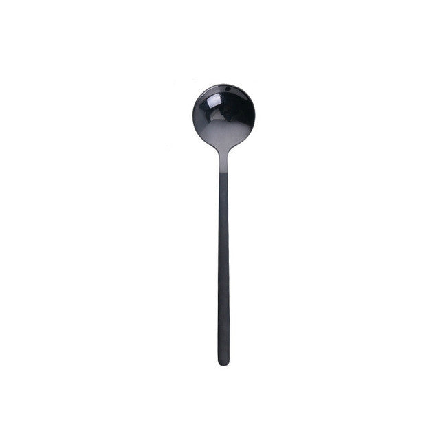 Mini Accessories Coffee Spoon Kitchen Dessertspoon Dining Round Shape Coffee Stainless Steel Home, 13cm, 15cm, 17cm