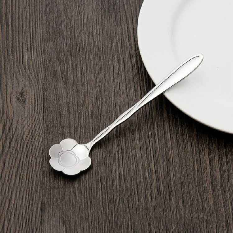 3 PCS Stainless Steel Household Creative Flower Spoon Coffee Stirring Spoon, Cherry Blossom Spoon, Rose Flower Spoon, Sun Flower Spoon, Sunflower Spoon, Pansy Flower Spoon, Bellflower Spoon, Plum Flower Spoon, Cosmos Flower Spoon