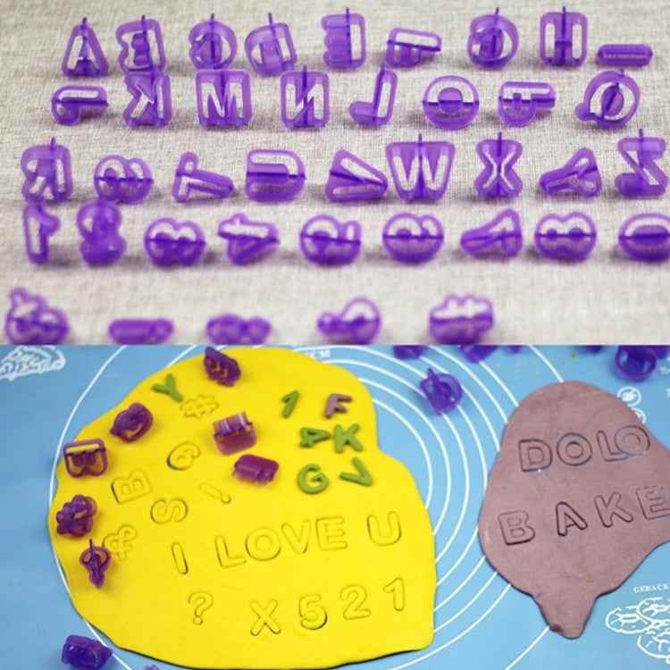 40pcs / Set Alphanumeric Plastic Cookie Molds Symbol Fondant Cake Decorative Printing Molds
