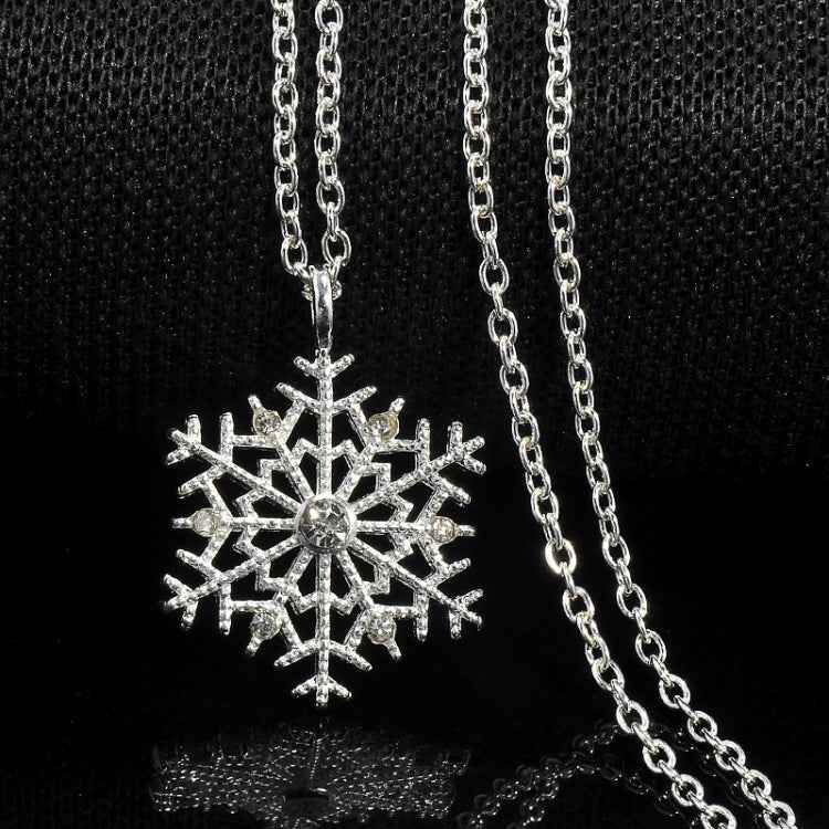 3 PCS Charms Crystal Snowflake Zircon Flower Christmas Necklaces