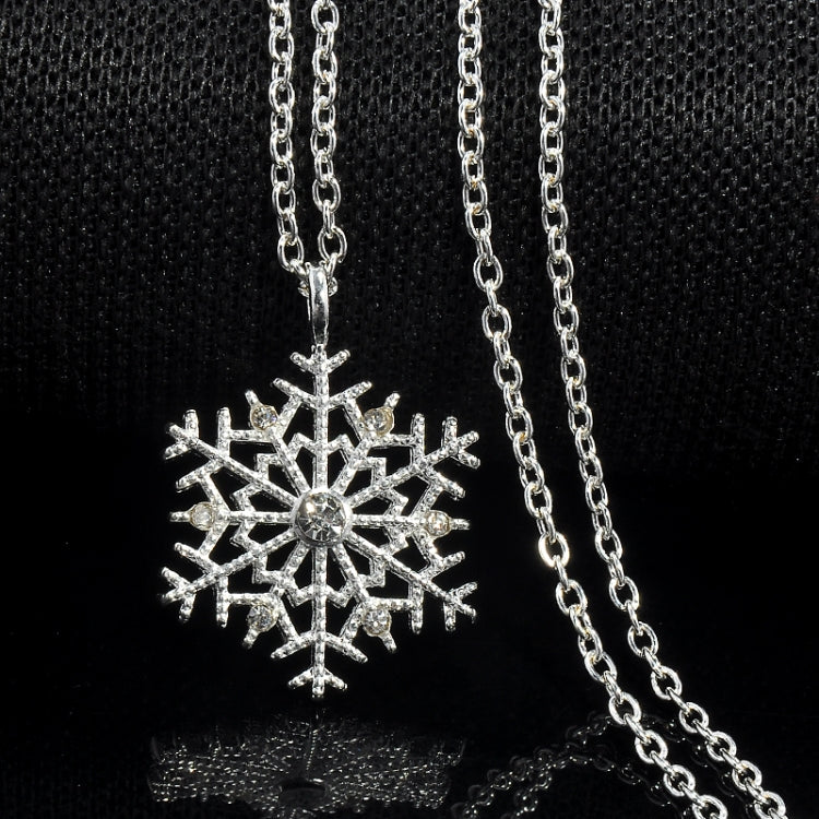 3 PCS Charms Crystal Snowflake Zircon Flower Christmas Necklaces