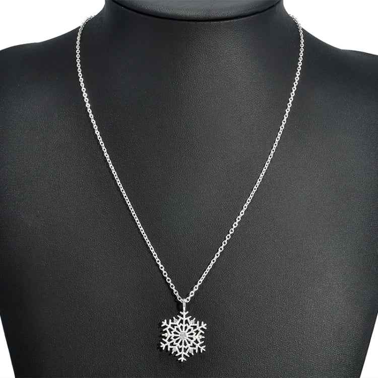 3 PCS Charms Crystal Snowflake Zircon Flower Christmas Necklaces