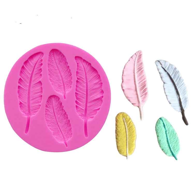 Feather Silicone Mold Fondant Cake Chocolate Decoration Mold