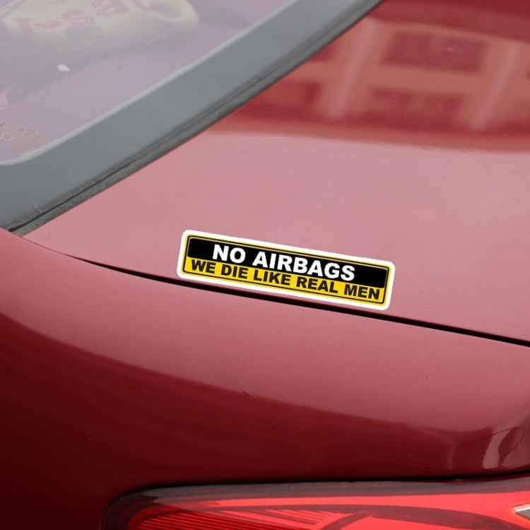 YJZT 2X Car Sticker Warning NO AIRBAGS WE DIE LIKE REAL MEN PVC Decal, 15cm x 3cm
