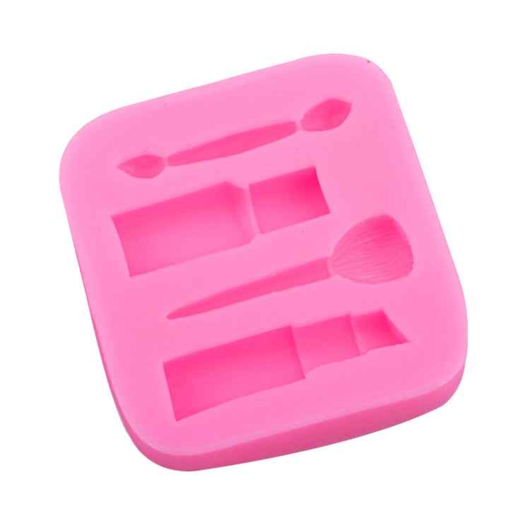 2 PCS Lipstick Eyebrow Pencil Makeup Tool Shape Silicone Fondant Cake Mold Chocolate Mold Clay Mold