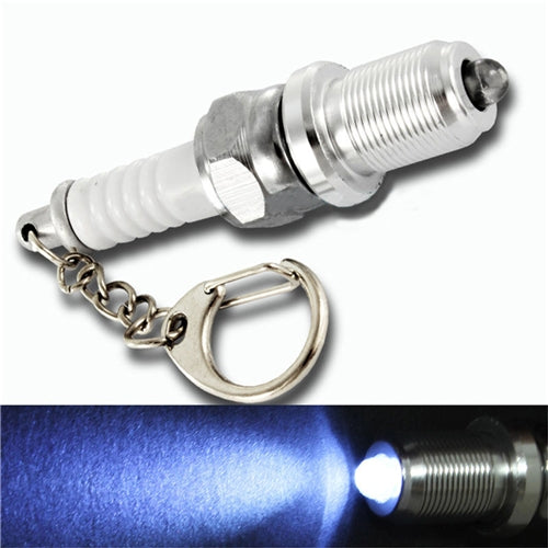 2 PCS Casual LED Key Chain Spark Plug Key Chain Keychain Car Parts Keyring Car Styling Accessories Decoration, Spark Plug Shape