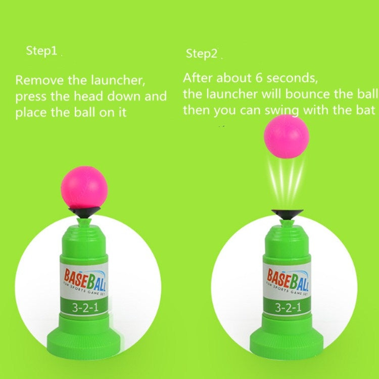 Children Baseball Launch Exerciser Outdoor Parent-child Toy Physical Exercise, Step Green
