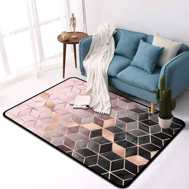Geometric Pattern Bedroom Door Rug Decorative Mat, 40x60cm, 45x75cm, 60x90cm, 40x120cm, 80x120cm, 80x160cm, 100x160cm, 120x160cm, 150x200cm, 160x230cm