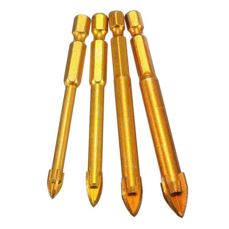 Multi-purpose Alloy Cross Hex Shank Drill Ceramic Glass Hole Opener, 6MM, 8MM, 10MM, 12MM