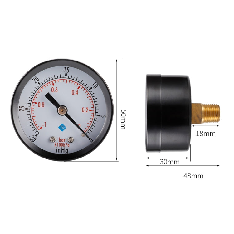 Double Scale Vacuum Mini Shockproof Pressure Gauge, Pressure Gauge