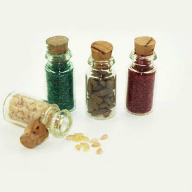 4 PCS / Set Doll House Kitchen Accessories Miniature Glass Food Bottle, Glass Food Bottle