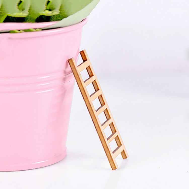 5pcs Simulation Ladder Decoration Wooden Staircase Corridor Micro Landscape Succulent Potted DIY Decorations