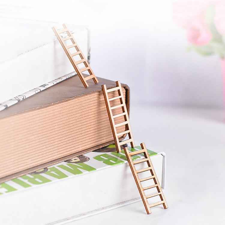 5pcs Simulation Ladder Decoration Wooden Staircase Corridor Micro Landscape Succulent Potted DIY Decorations