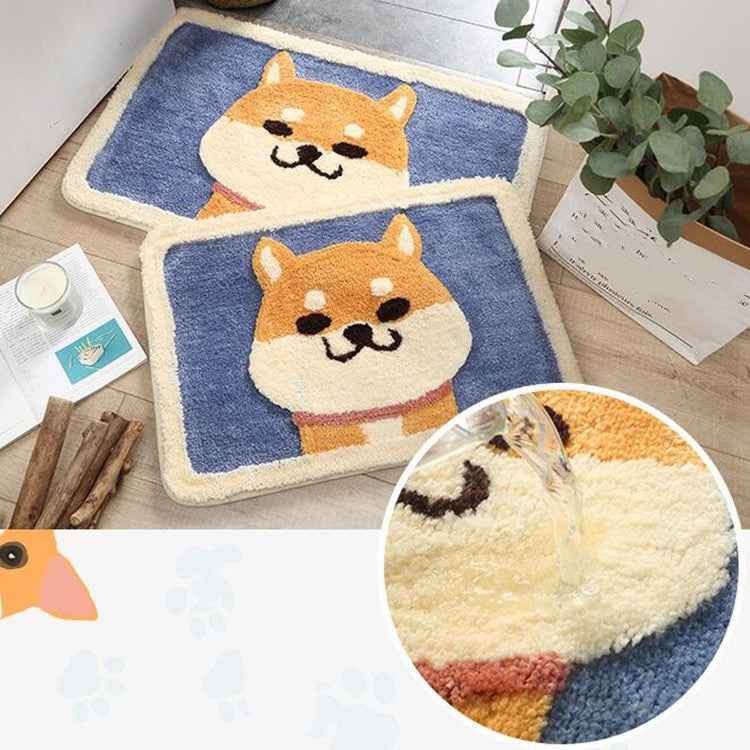 Cartoon Flocking Carpet Home Bathroom Non-slip Absorbent Pad, 45×65 cm, 50×80 cm