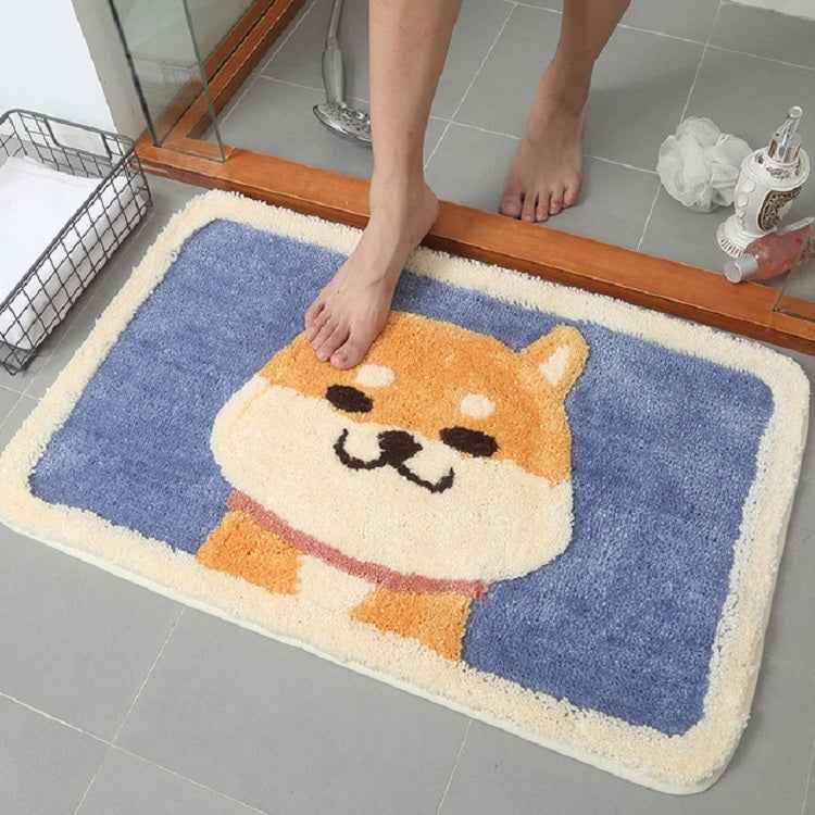 Cartoon Flocking Carpet Home Bathroom Non-slip Absorbent Pad, 45×65 cm, 50×80 cm