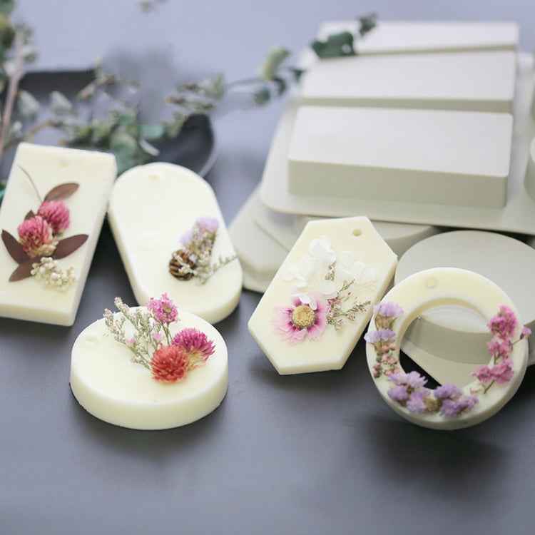 Aromatherapy Wax Handmade Soap Silicone Mold, Six Grid Rectangle, Three Rectangle Three Oval, Six Lattice Rhombus, Three Round Three Ring, Six Lattice Round Key, Two Round Two Square Two Rhombus