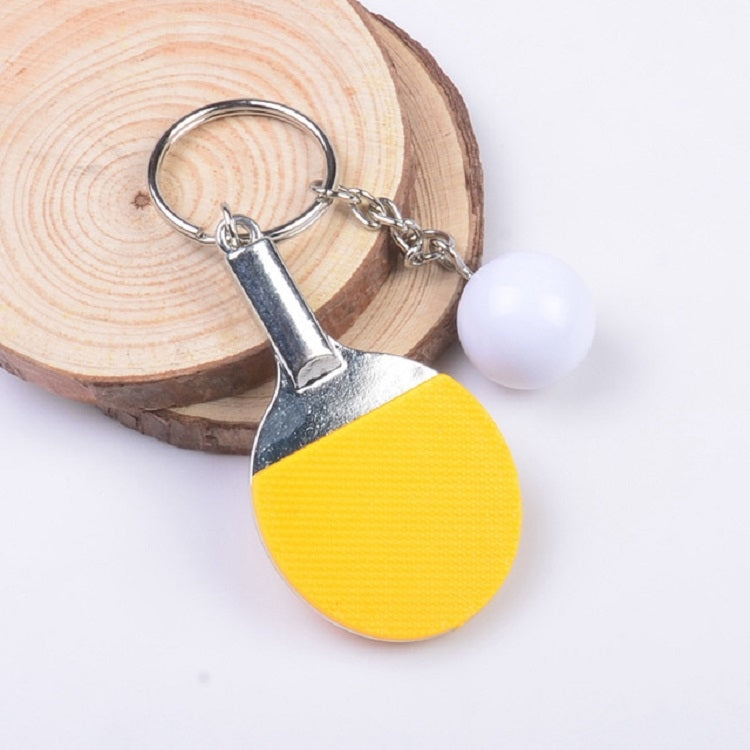 2 PCS Creative Metal table Tennis Keychain Handmade Jewelry Gift Sports Keychain, Table Tennis Shape(Red), Table Tennis Shape(Yellow), Table Tennis Shape(Light Blue)