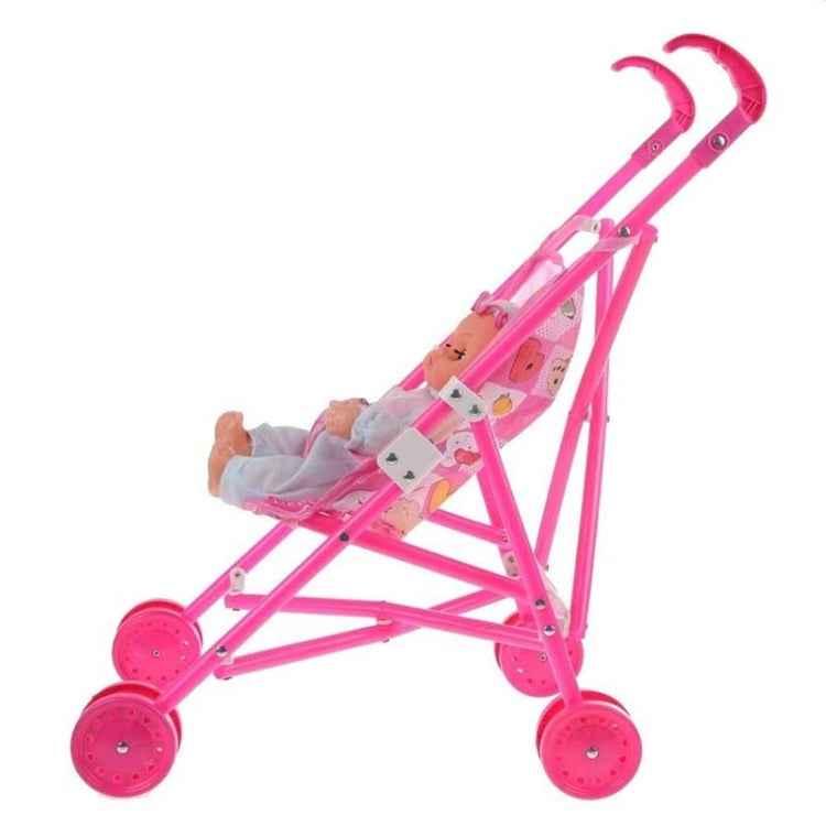 Mini Doll House Plastic Baby Stroller Set Children Educational Toys, Random Color Delivery