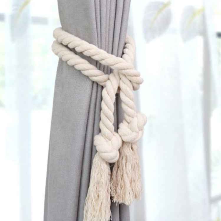 2 PCS Thick Cotton Thread Curtain Straps Handmade Cotton Rope Environmental Protection Straps