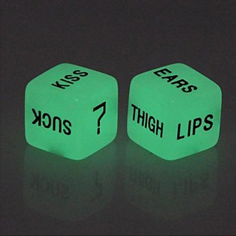 Creative Luminous English Fun Dice Bar Family Party Game Tools Set of Two, Luminous English Fun Dice