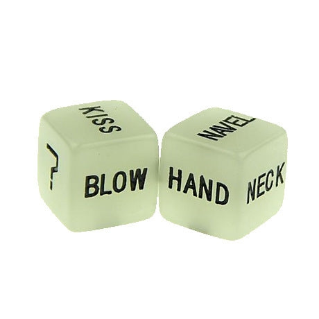 Creative Luminous English Fun Dice Bar Family Party Game Tools Set of Two, Luminous English Fun Dice
