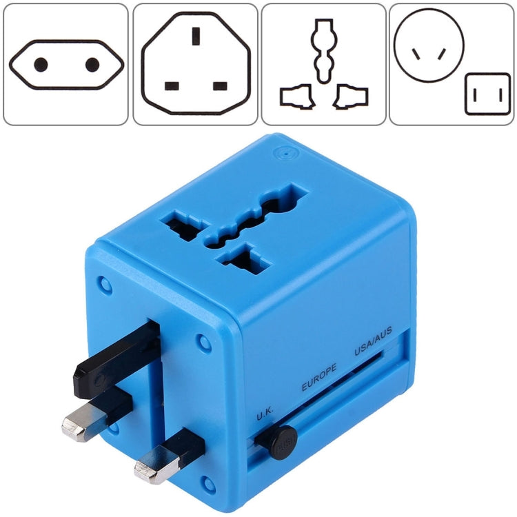 Adaptador de enchufes universales de viaje ocultables con dos puertos USB integrados y cargador para EE. UU., Reino Unido, Australia y la UE.