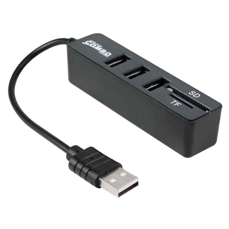 2 in 1 USB 2.0 480Mbps 3 Ports HUB COMBO + Micro SD / T-FLASH SD / SDHC / SDXC Card Reader for Windows XP / Vista / 8.1 / 7 / 8, MAC, etc