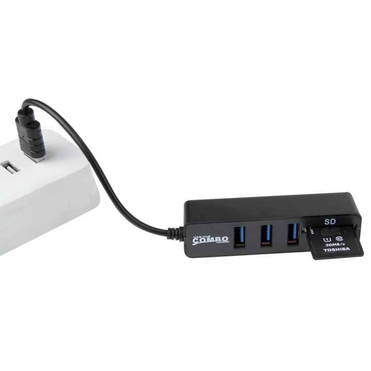 2 in 1 USB 2.0 480Mbps 3 Ports HUB COMBO + Micro SD / T-FLASH SD / SDHC / SDXC Card Reader for Windows XP / Vista / 8.1 / 7 / 8, MAC, etc