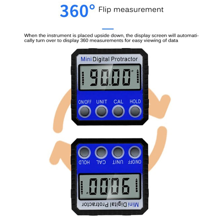 Mini Multi-angle Flip Strong Magnetic Adsorption Angle Ruler Digital Display Inclinometer