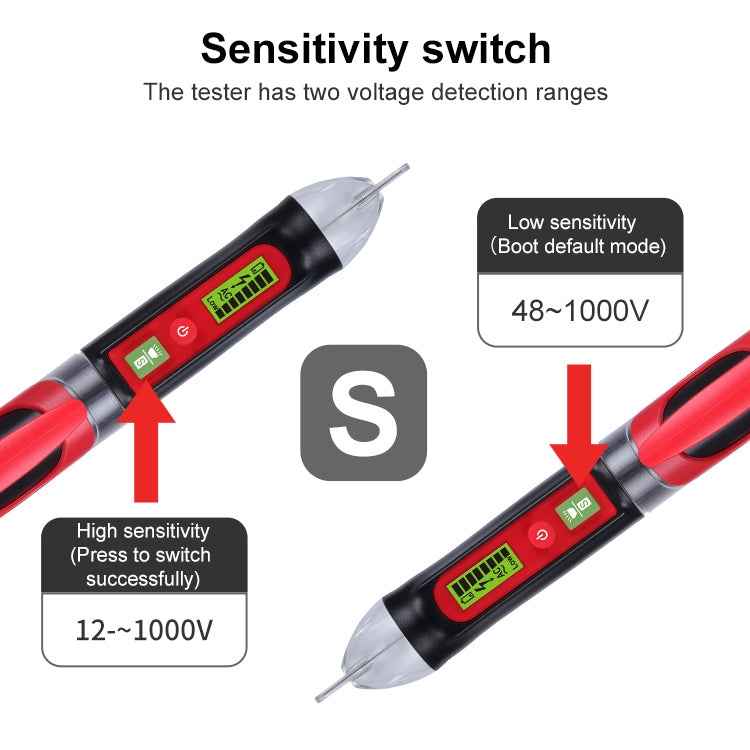 WINTACT WT3010 LED AC Voltage Tester Non-Contact Detector Pen 12-1000V AC Voltage Detector