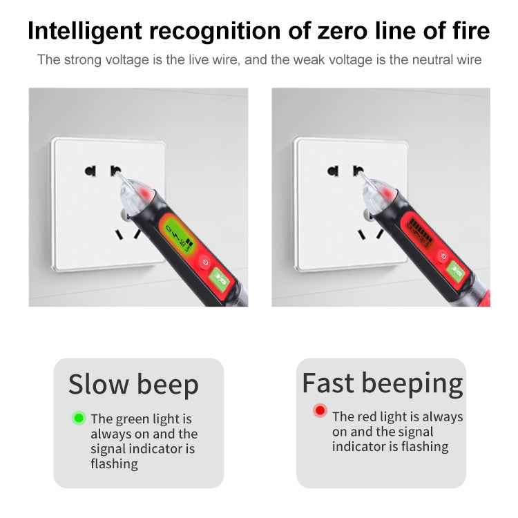 WINTACT WT3010 LED AC Voltage Tester Non-Contact Detector Pen 12-1000V AC Voltage Detector