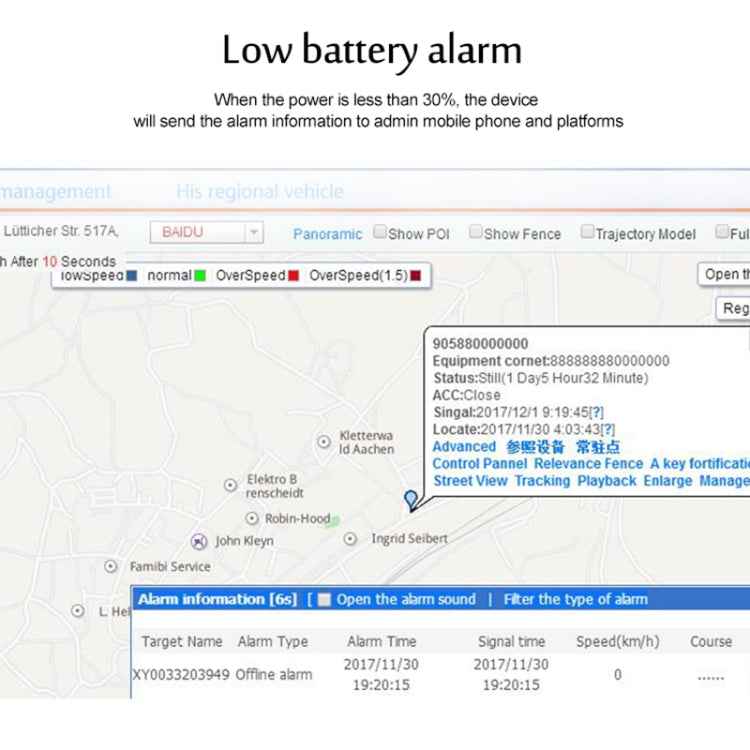 TK200 2G IP67 Waterproof GPS / GPRS / GSM Personal / Goods / Pet / Bag Locator Pet Collar Real-time Tracking Device