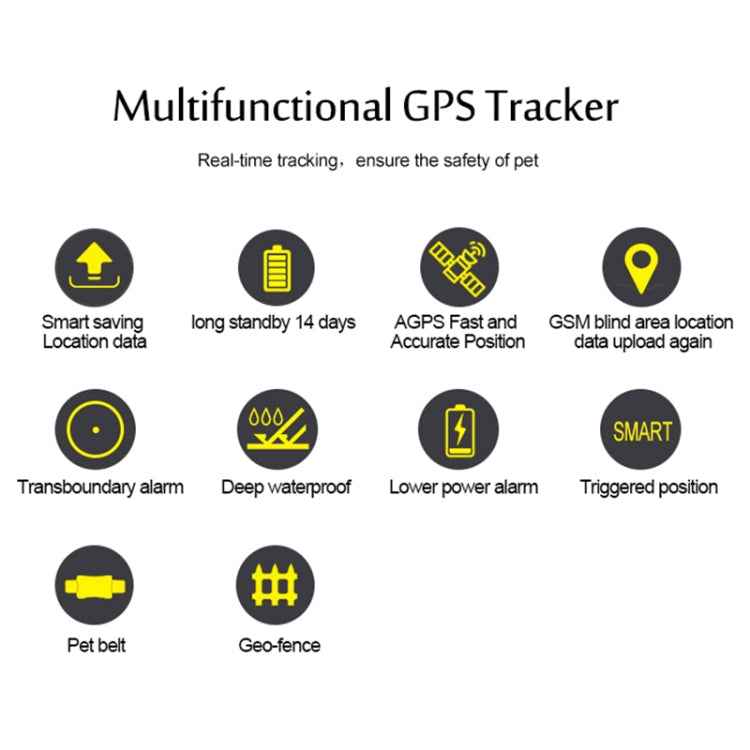 TK200 2G IP67 Waterproof GPS / GPRS / GSM Personal / Goods / Pet / Bag Locator Pet Collar Real-time Tracking Device