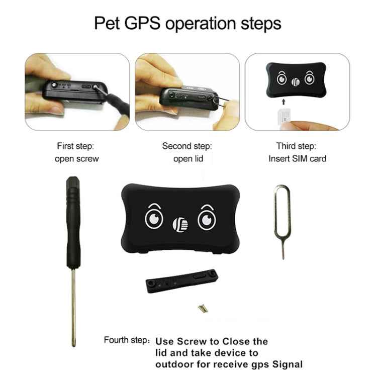TK200 2G IP67 Waterproof GPS / GPRS / GSM Personal / Goods / Pet / Bag Locator Pet Collar Real-time Tracking Device