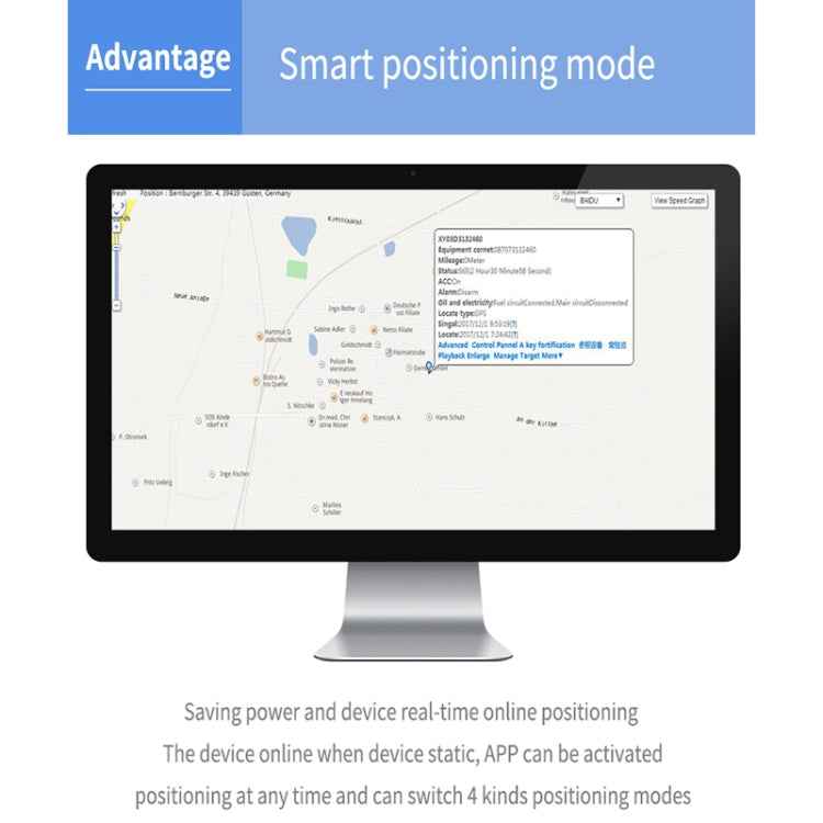 TK202A 2G Car Truck Vehicle Tracking GSM GPRS GPS Tracker Support AGPS, Battery Capacity: 6500MA
